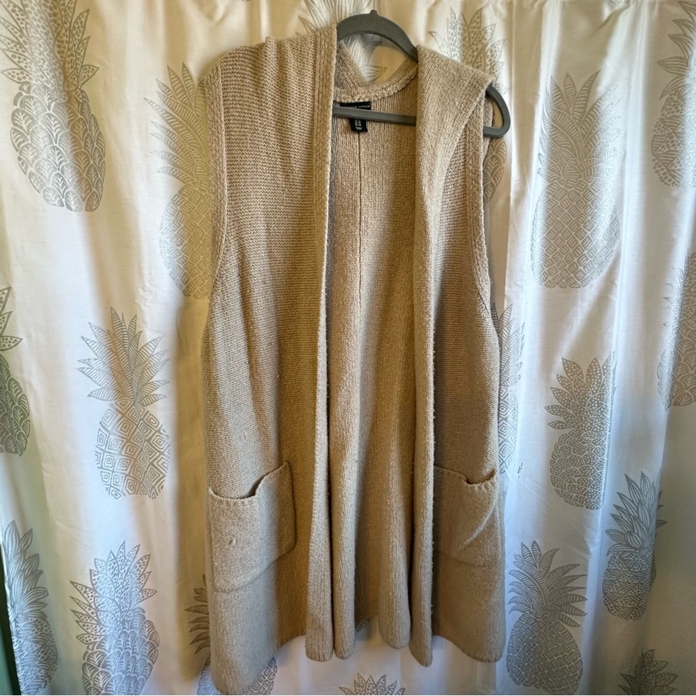 LAST CALL! Hooded Maxi Open Front Sweater Vest